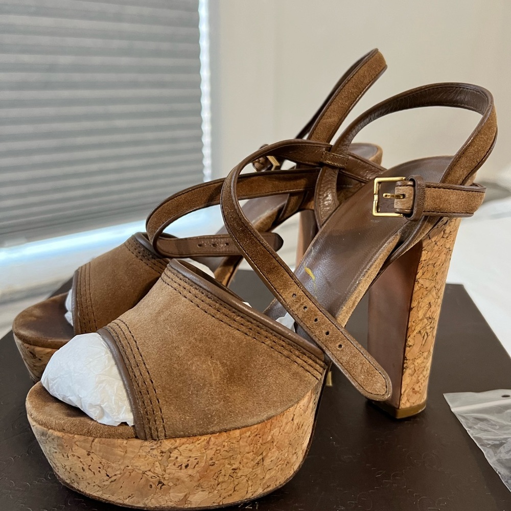 Gucci suede platform sandals